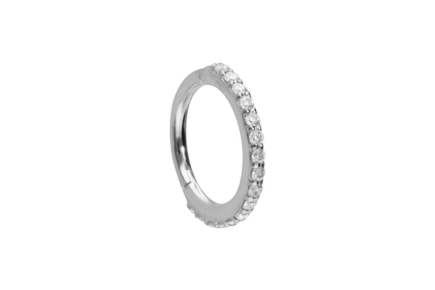 14/18 Karat Gold Segmentring Clicker Piercing EINGEFASSTE MOISSANITE